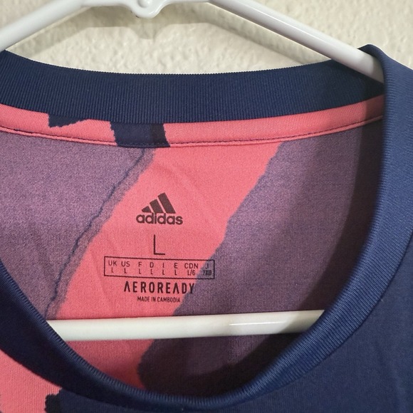 adidas Men's Size Large Dark Blue Short Sleeve Real Preshi Soccer Jersey Shirt - Picture 3 of 6